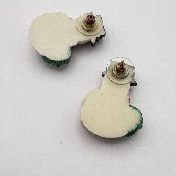 Snowman Holiday Earrings Festive Wreath & Scarf Accents Christmas Whimsical - Picture 2 of 6